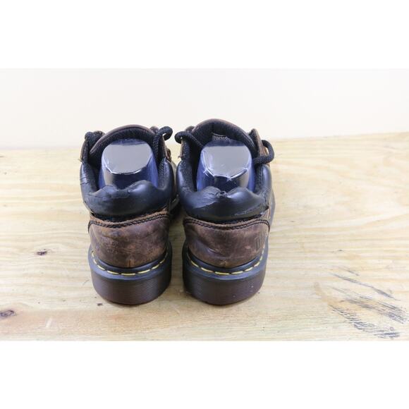 Doc Martens Mens 7 Brown Leather Industrial Steel Toe Vintage England View Photo - Picture 3 of 14